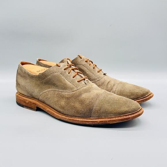 Frye Shoes Mens 10 Brown Suede Cap Toe Oxford Dress Slip On Casual Comfort main image 10